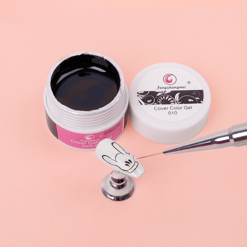 Gel vẽ móng màu đen trắng siêu đậm đặc
