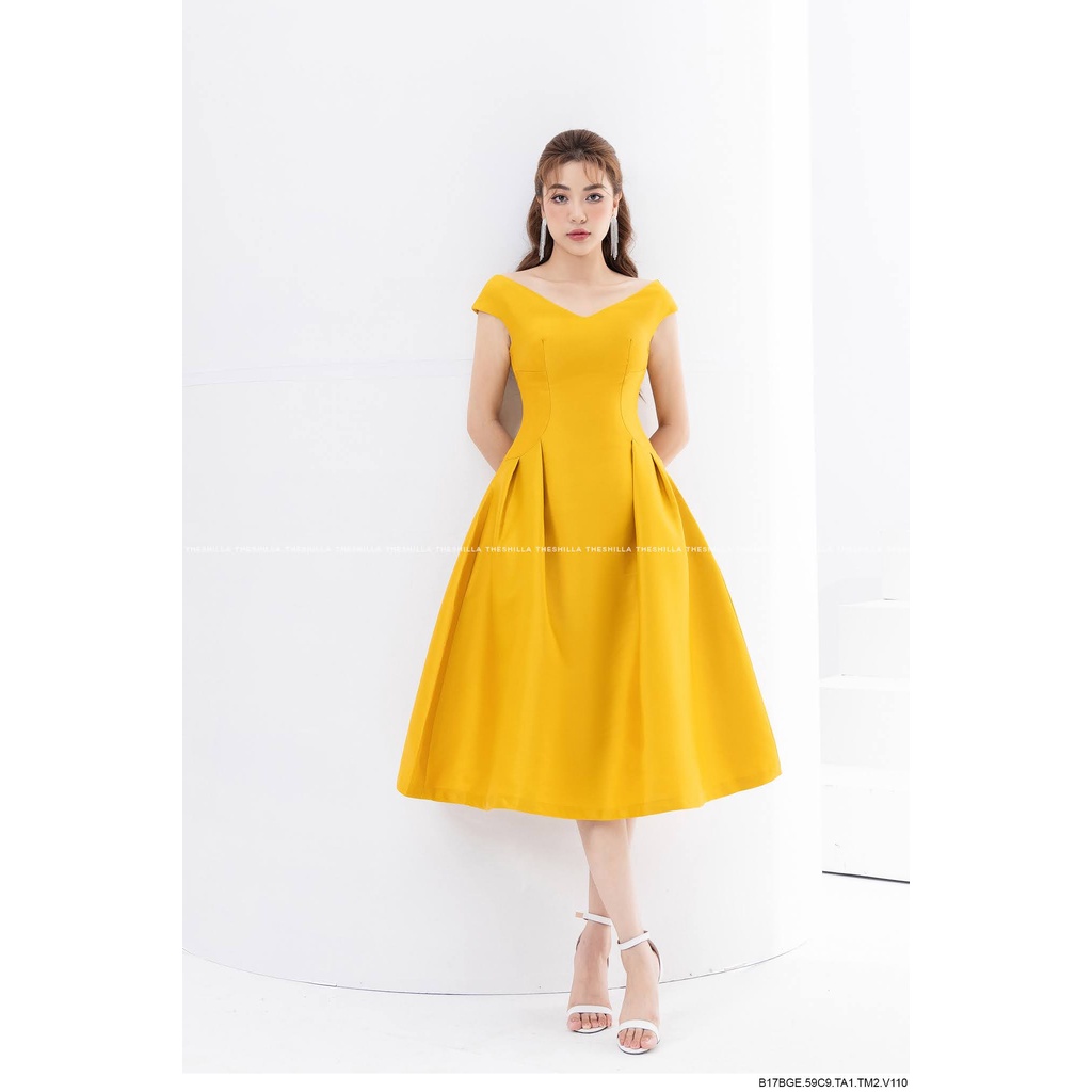 Váy đầm thiết kế cổ V tùng xoè cao cấp [ Có video + Ảnh thật ] The Shilla -B17BGE.59C9