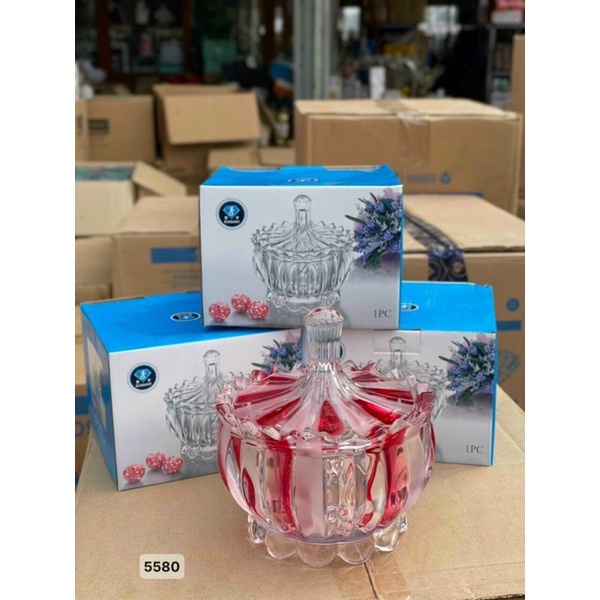 THỐ THỦY TINH ĐỰNG HẠT DƯA HẠT BÍ Ô MAI MÀU VÀNG KIM LOẠI TO