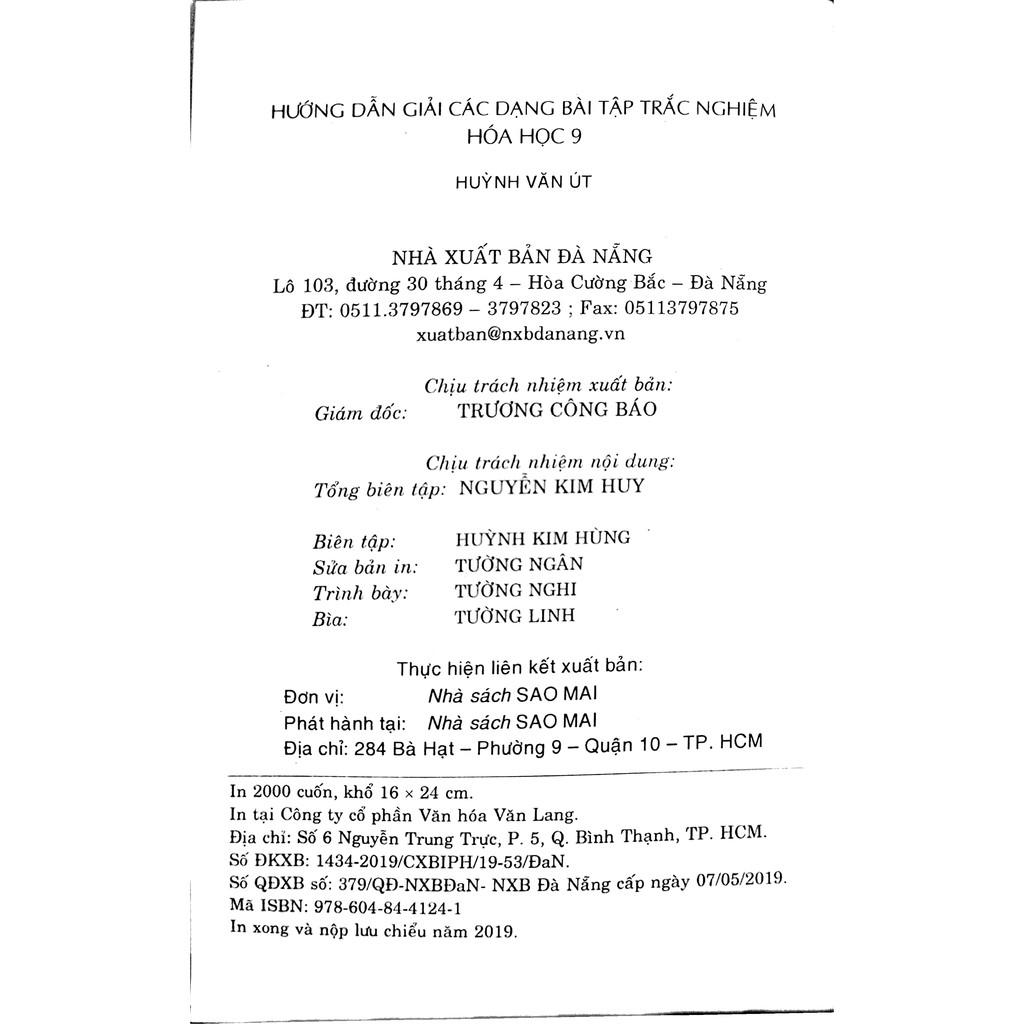 Sách - Hướng Dẫn Giải Các Dạng Bài Tập Trắc Nghiệm Hoá Lớp 9