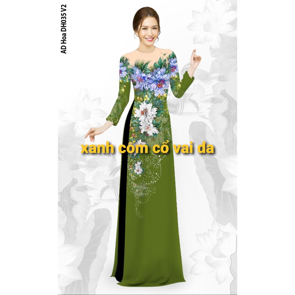 Áo dài nữ ⚡ FREESHIP ⚡Áo dài lụa nhật hoa in 3D tà đẹp vải lụa hàng thời trang cao cấp