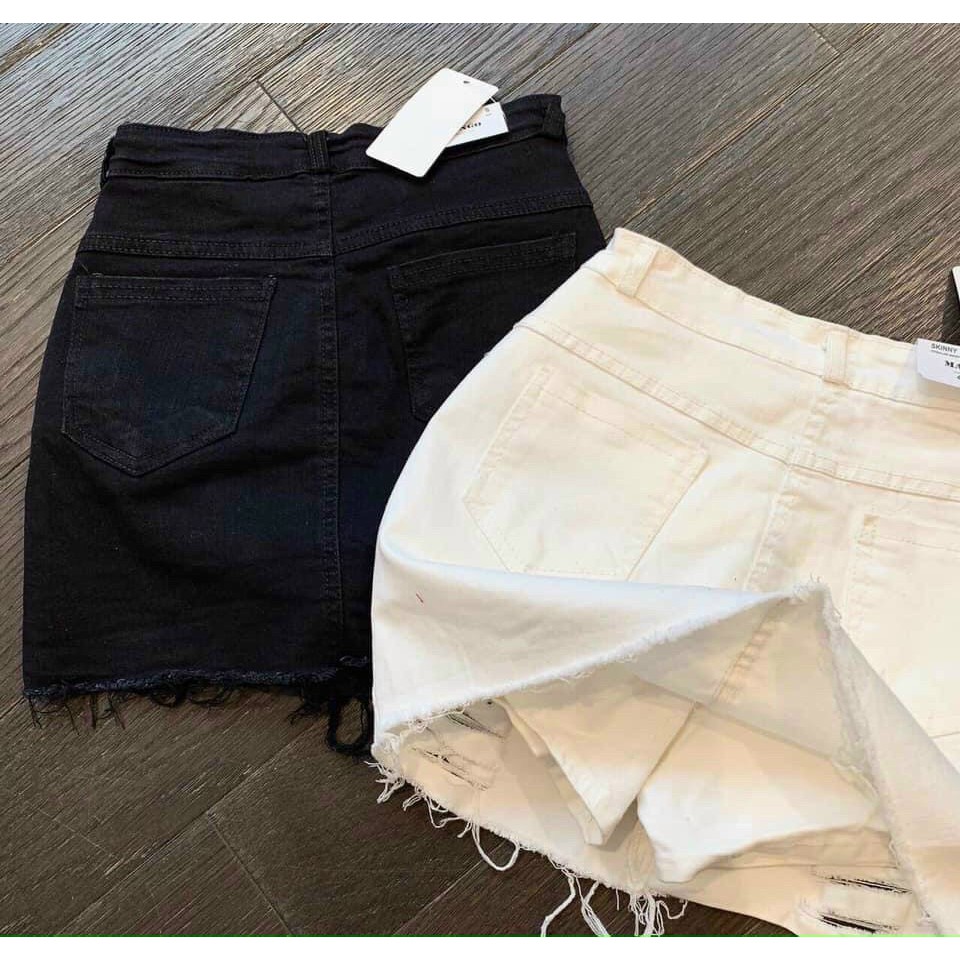 ❣️❣️❣️ CHÂN VÁY JEAN RÁCH ĐEN TRẮNG CO DÃN - RÁCH 2 BÊN CỰC CHẤT Ạ  👉HÀNG CO DÃN, MIX PHÔNG HAY 3 LỖ RẤT HỢP CHO MÙA HÈ | BigBuy360 - bigbuy360.vn