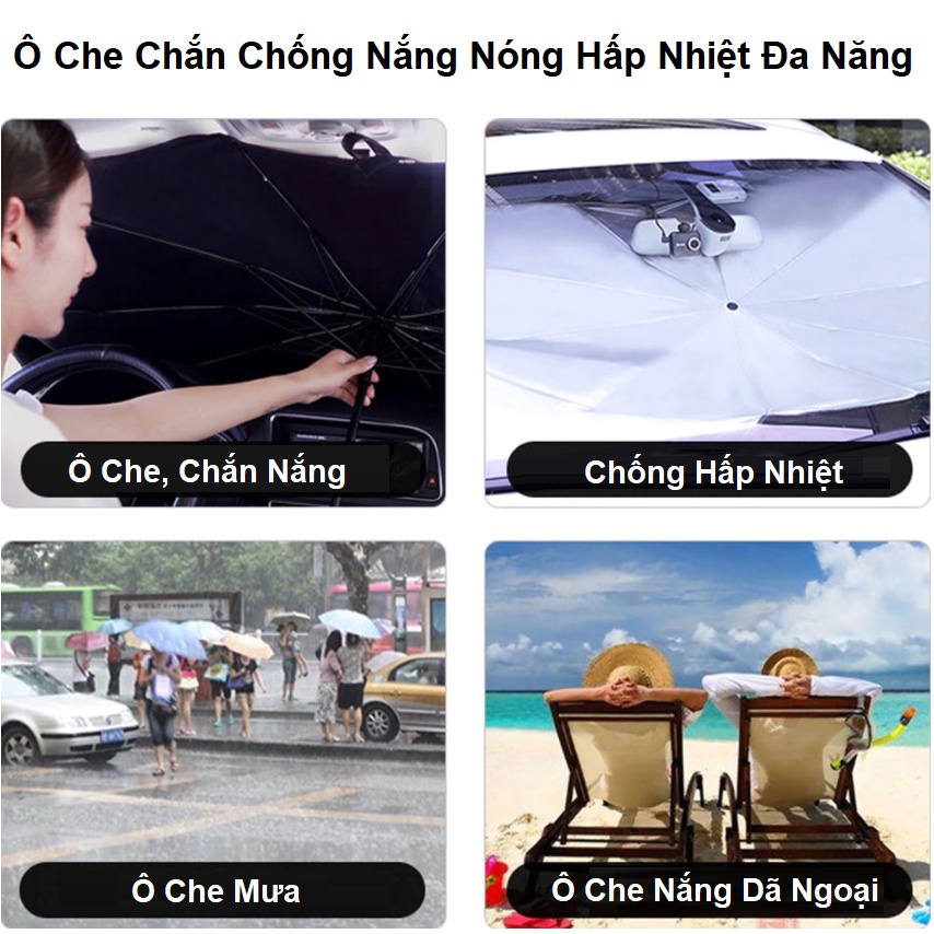 Ô Che Nắng Kính Lái Ô Tô Cao Cấp, Ô Che Nắng Kính Lái Xe Hơi (Tặng BAO DA) - Chắn Nắng, Giảm Nhiệt Độ Bảo Vệ Nội Thất