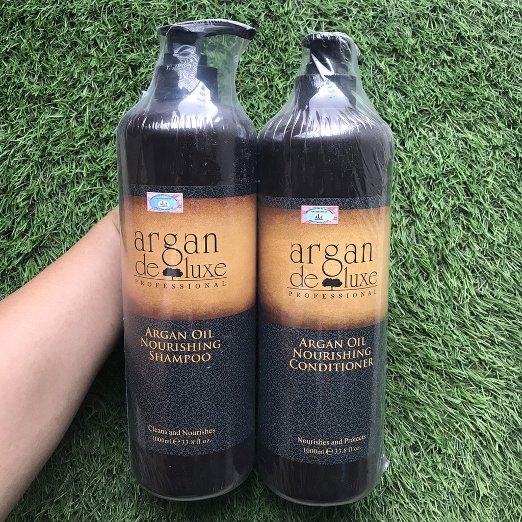 Dầu gội xả phục hồi tóc hư tổn Argan Deluxe Nourishing Oil 1000mlx2