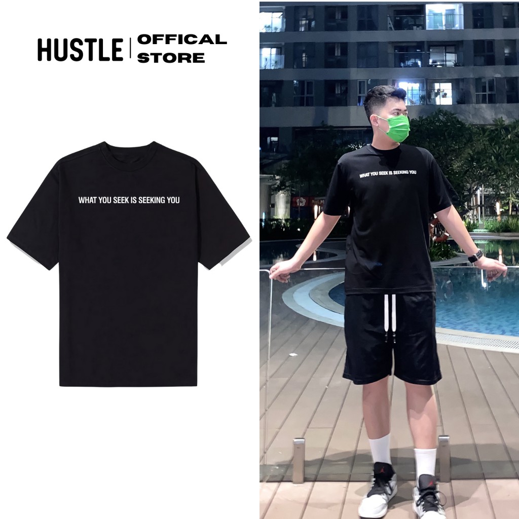 [Freeship từ 0đ]Áo thun local brand unisex nam nữ tay lỡ in chữ "What you seek is seeking you" - cotton premium cao cấp