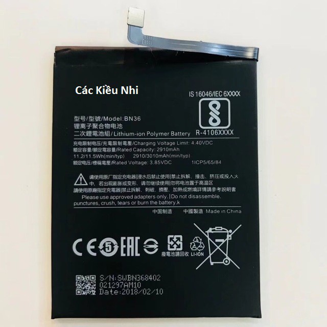 Pin Xiaomi Mi A2 / Mi 6X (BN36)