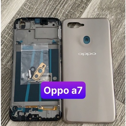 bộ vỏ oppo A7 - bộ gồm lưng, sườn và phím bấm như hình -zin