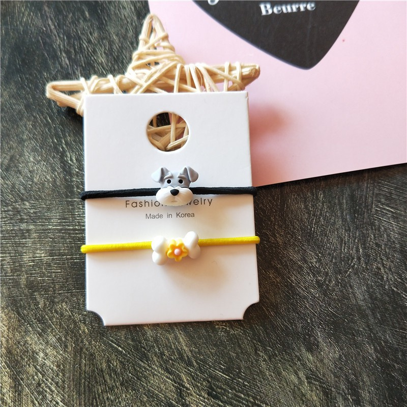 Set 2 Dây Cột Tóc Co Giãn Hình Gấu Trúc Dễ Thương Cho Nữ