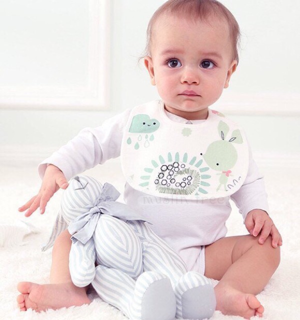 Yếm Bib 2 lớp chất liệu muslin tree cho bé