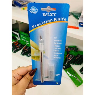 Dụng cụ cắt bột nail WLXY - Bộ dao cắt form móng bột gồm 1 dao kèm 3 lưỡi thay