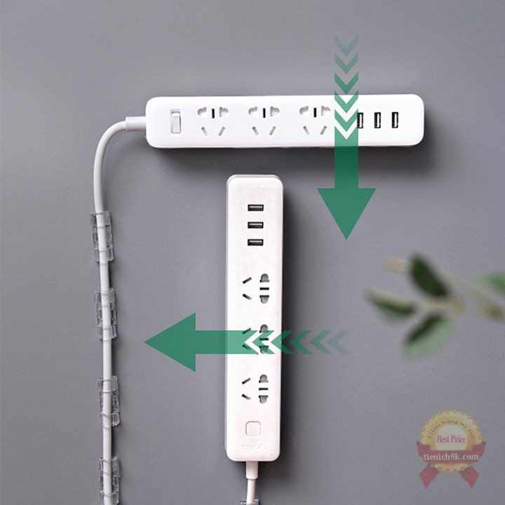 Set 2 Miếng dán tường AB trượt cài treo ổ điện điều khiển điều hòa modem wifi