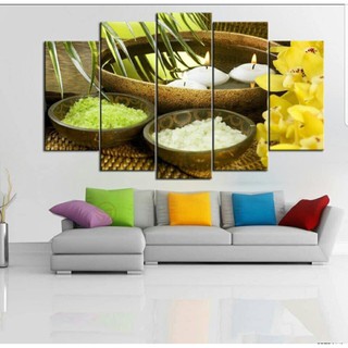 Tranh spa Bộ 5 tấm ghép hình ảnh sắc nét chất liệu FOMEX tấm cứng siêu nhẹ độ dày 5LI kích thước tổng 80x120