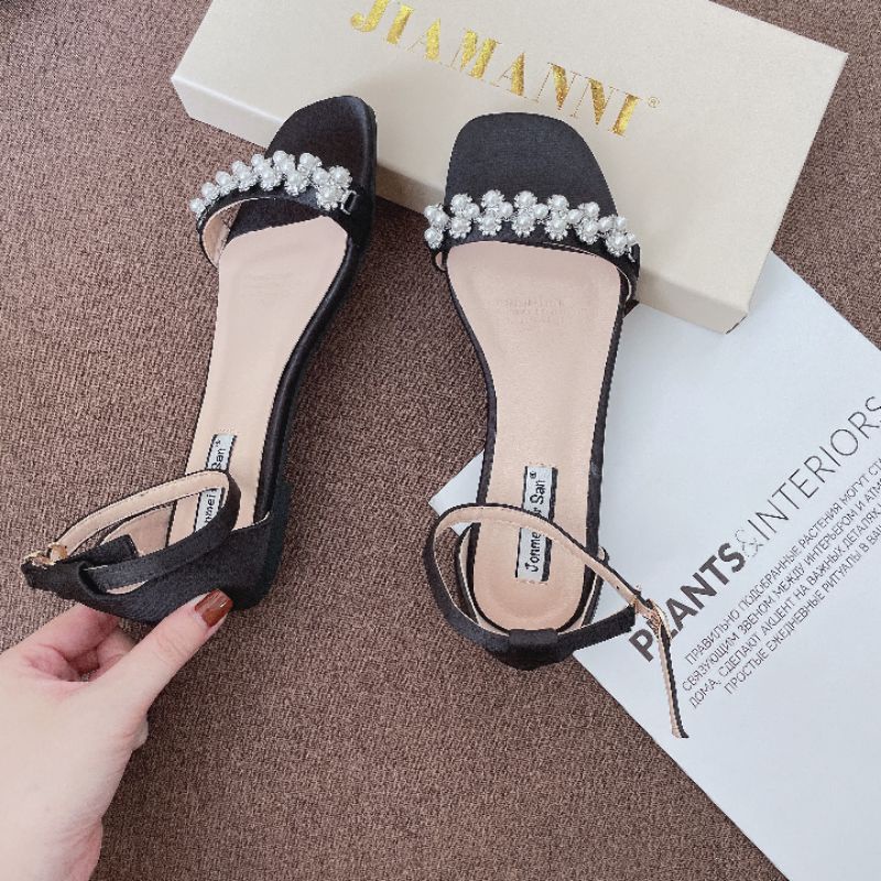 Lm(ẢNH THẬT) Sandal Lụa Quai Đá Đế Bằng Mềm Êm Fullbox Cao Cấp