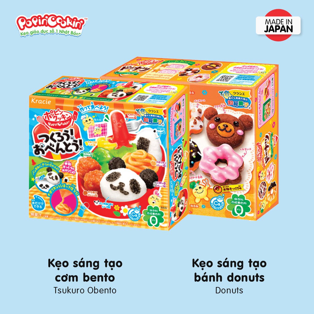 Combo 2 hộp kẹo Popin Cookin đồ chơi sáng tạo ăn được : Cơm Bento + 1 hộp kẹo tự chọn chính hãng