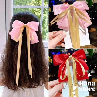 Kẹp tóc nơ lụa ruy băng xinh xắn và tiểu thư, phụ kiện cosplay chụp ảnh cổ trang