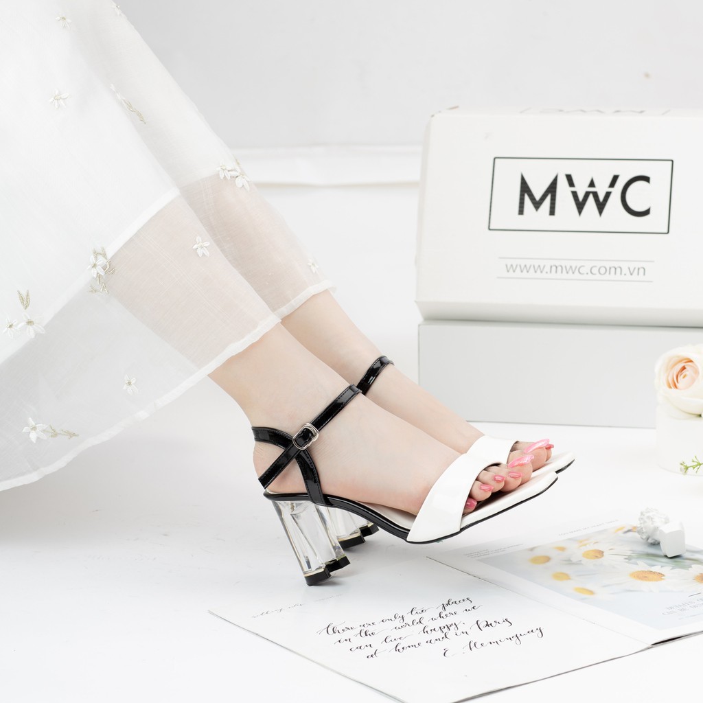 Giày Cao Gót Nữ MWC Đế Thuỷ Tinh 7CM Quai Ngang Thanh Lịch NUCG -3967