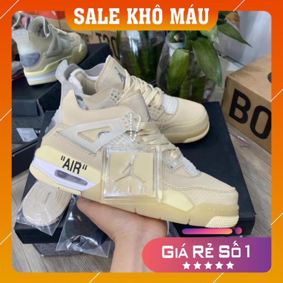 19Giày Sneaker Jordan 4 Off White Full Box Full Phụ Kiện Freeship