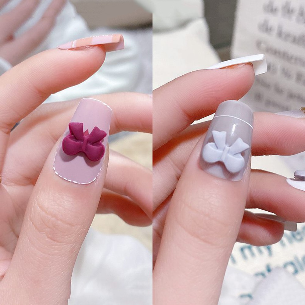 [Hàng mới về] Set 5 Phụ Kiện Hình Nơ 3D Dùng Trang Trí Móng Tay