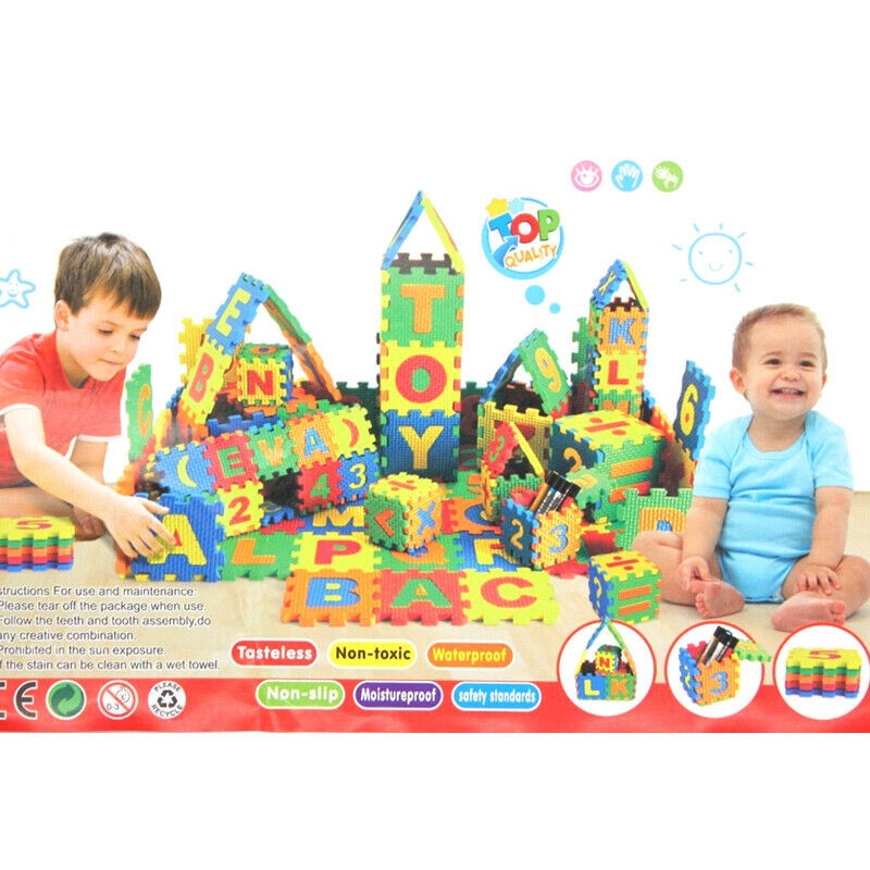 Set 36 thảm lắp ráp bằng eva hình số và chữ cái abc cho bé chơi