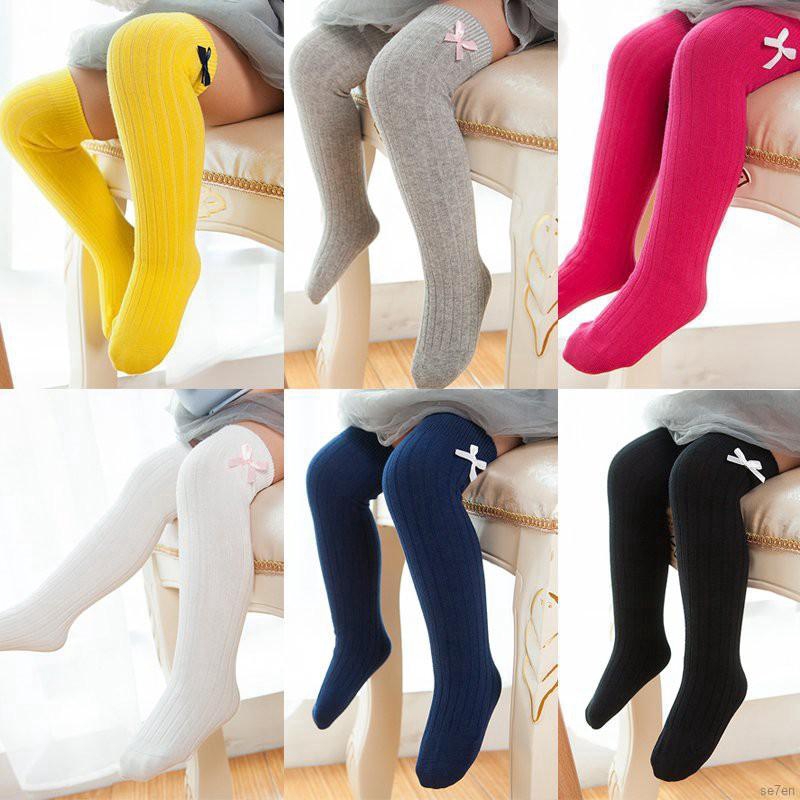 Đôi tất cotton cao ngang gối cho bé gái