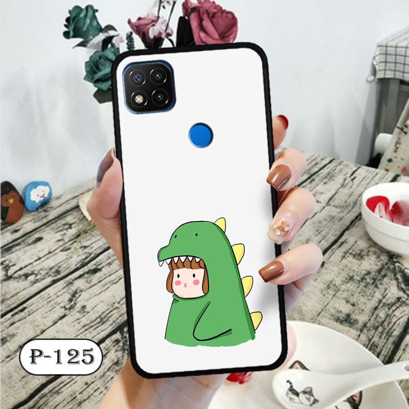 Ốp kính Xiaomi redmi 9C/ Redmi 9C NFC/ Redmi Poco C3 mặt lưng chống bể hình chibi dễ thương