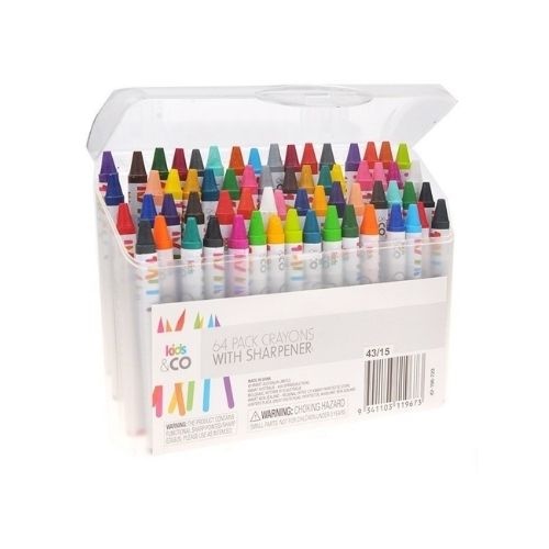 Hộp màu 64 chi tiết khéo tay cho bé- Bút sáp màu Crayola chất liệu an toàn