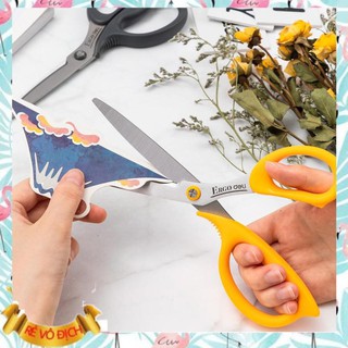 Kéo văn phòng 210mm deli - vàng/xám - 1 chiếc - e77758