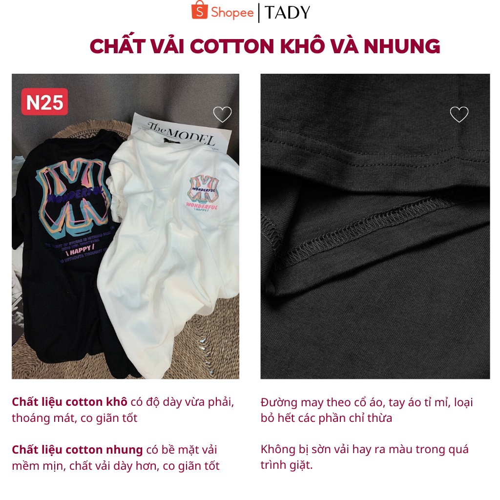 Áo Thun Phông 3158 Chất Cotton Mặt Nhung Dáng Rộng Unisex Hình Wonderful