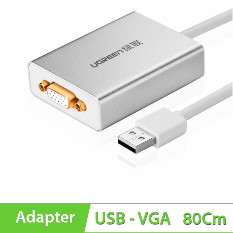 Ugreen 40244 - Cáp chuyển đổi USB sang VGA hỗ trợ fullHD - Phukienleduy