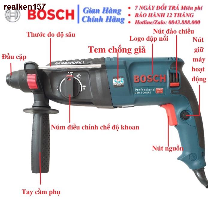 Máy khoan bê tông Bosch 2 - 26 - Khoan bê tông bosch 3 chức năng lõi đồng 100% - Máy đục bê tông nhập khẩu