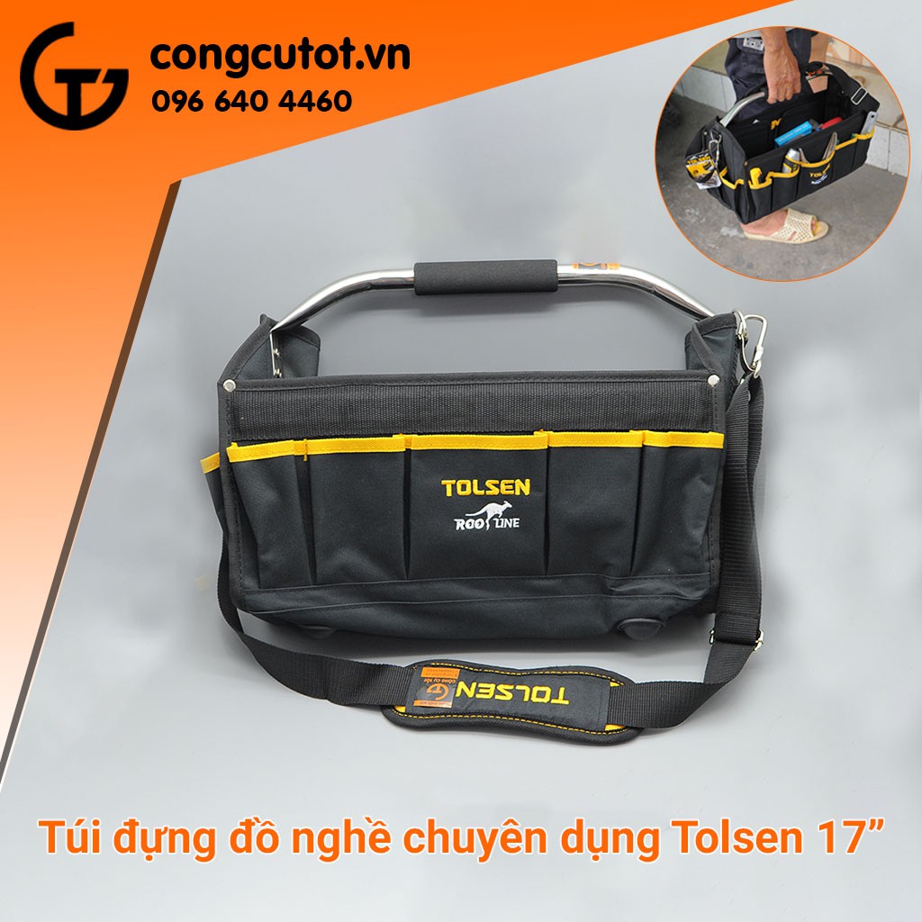 Túi, giỏ đựng đồ nghề, dụng cụ chuyên dụng để cao su Tolsen 17inch 80112