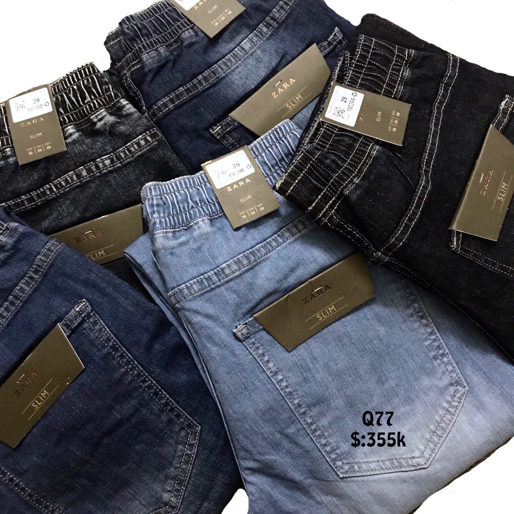 Bigsize 110-120kg | Quần Jean Joger Thun màu Xanh wash rách vẫy sơn Size to Bự | Q77