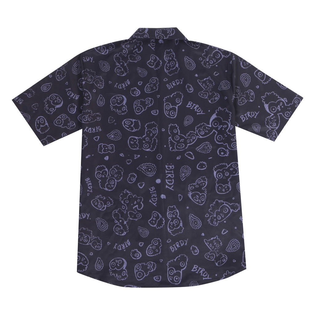 Áo sơmi BIRDY BANDANA SHIRT tay ngắn nam nữ form rộng sơ mi cổ vest unisex tay lỡ, chất vải lụa mịn chống nhăn