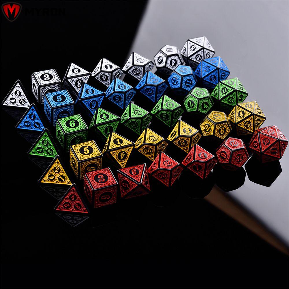 Xúc xắc kim tuyến D4 D6 D8 D10 cho máy chơi game TRPG DND D12 D20 Polyhedral 7-Die
