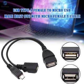 Cáp chữ Y ổ cắm USB Type A - đầu cắm Micro USB OTG