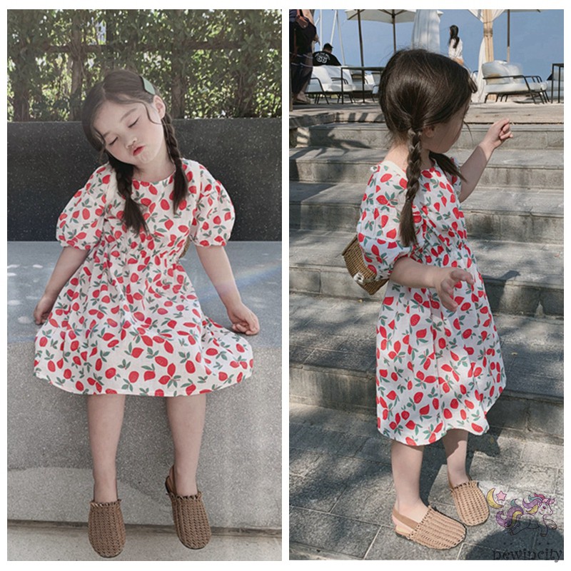 Đầm Bé Gái In Hình Quả Cherry
