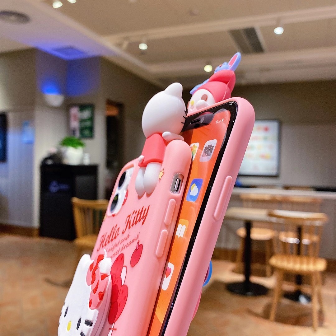 Ốp điện thoại Hello Kitty MY Melody 3D có giá đỡ dây đeo SamsungJ3 J5 J7 2016 J5 J7 Pro J2 J5 J7 Prime J4 J4+J6 Plus J8