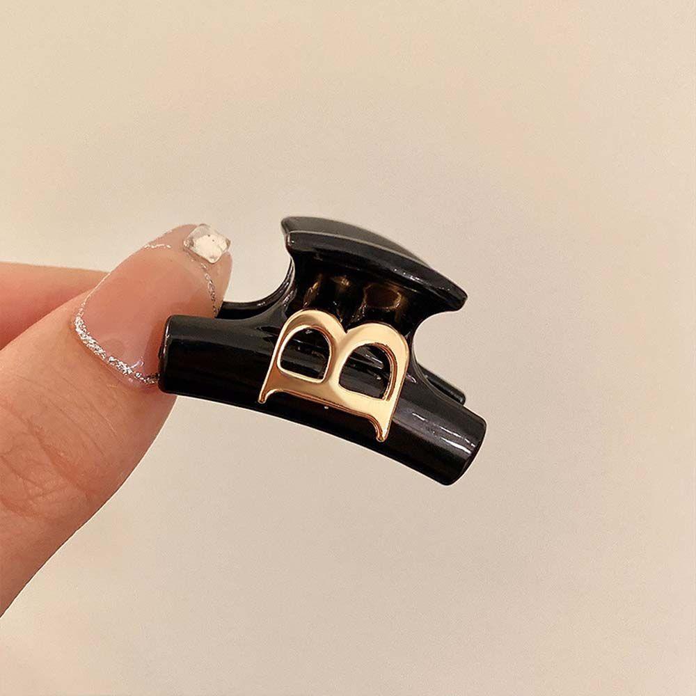 QQMALL Kẹp Tóc Càng Cua Mini Hình Học In Chữ B Bằng Acrylic Sáng Tạo Cho Nữ