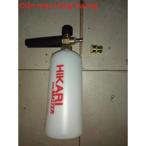 Bình phun bọt tuyết cao cấp 1 lít, Hikari Thái Lan, có đầu nối đồng vào các vòi phun máy rửa xe gia đình, chất lượng đồ