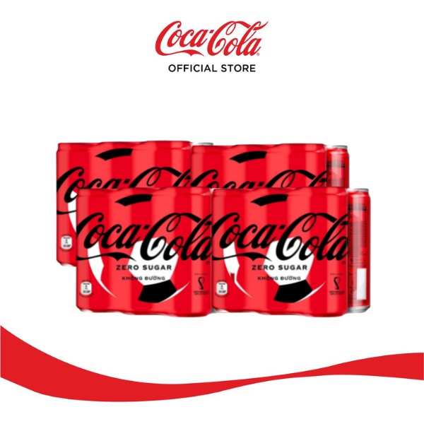 Lốc 24 Lon Nước Giải Khát Không Đường Coca-Cola Zero 320mlx24