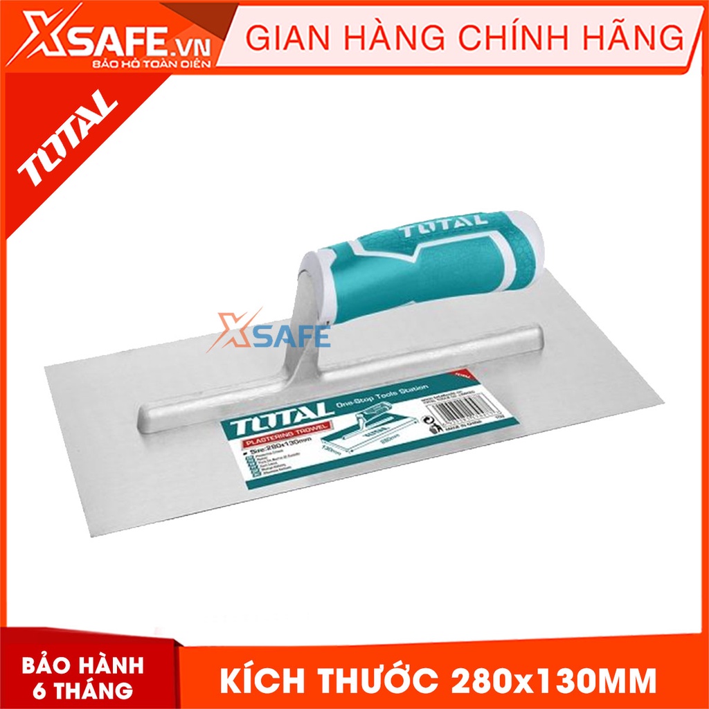 Bàn chà xây dựng TOTAL THT81286 13x28cm Bay chà hồ góc cạnh, bay hồ kim loại chống rỉ sét, tay cầm abs chống trơn trượt