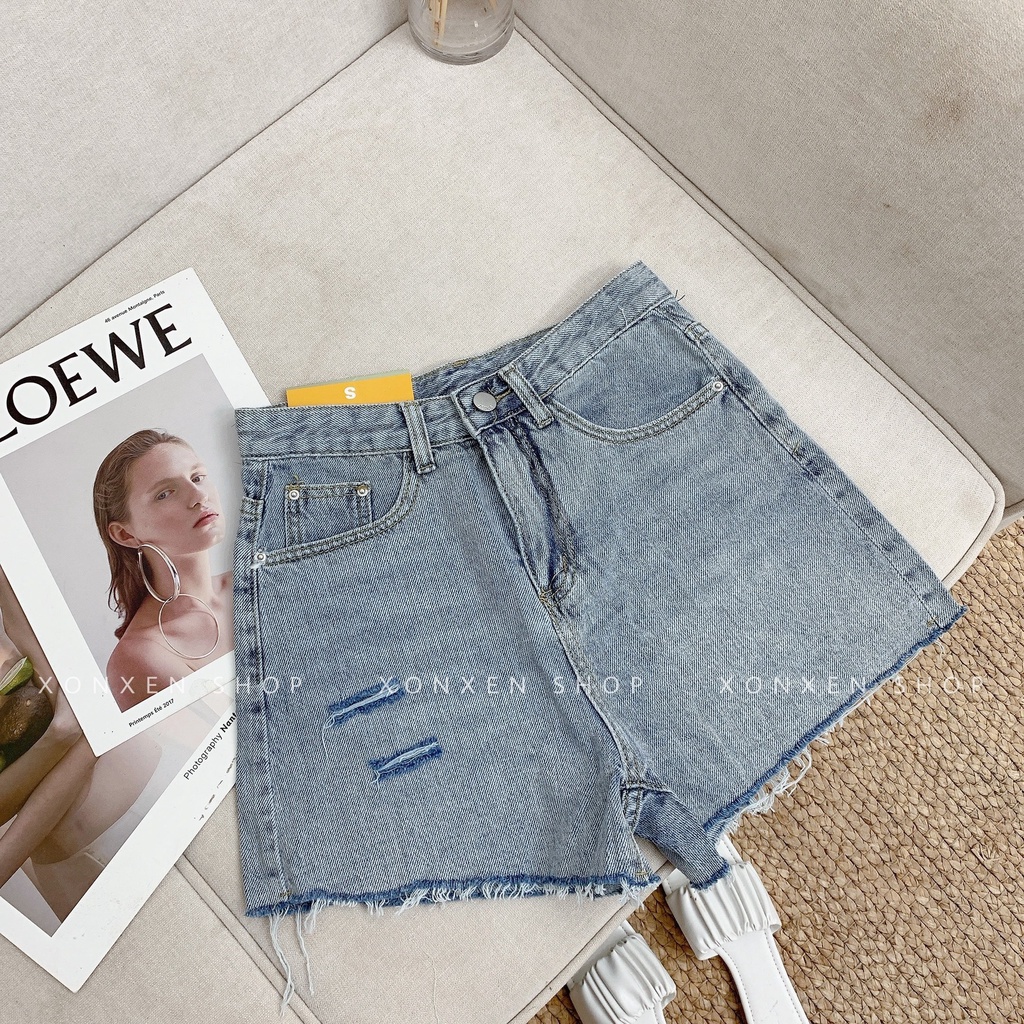 QUẦN SHORT JEAN NỮ ulzzang hàng xuất xịn rách đùi cá tính XONXEN SHOP size S M L mã 3090