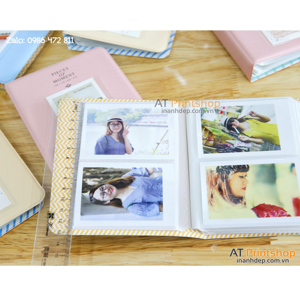 Album ảnh 6x9 - 65 ảnh, Album ảnh Polaroid bìa da trơn nhiều màu