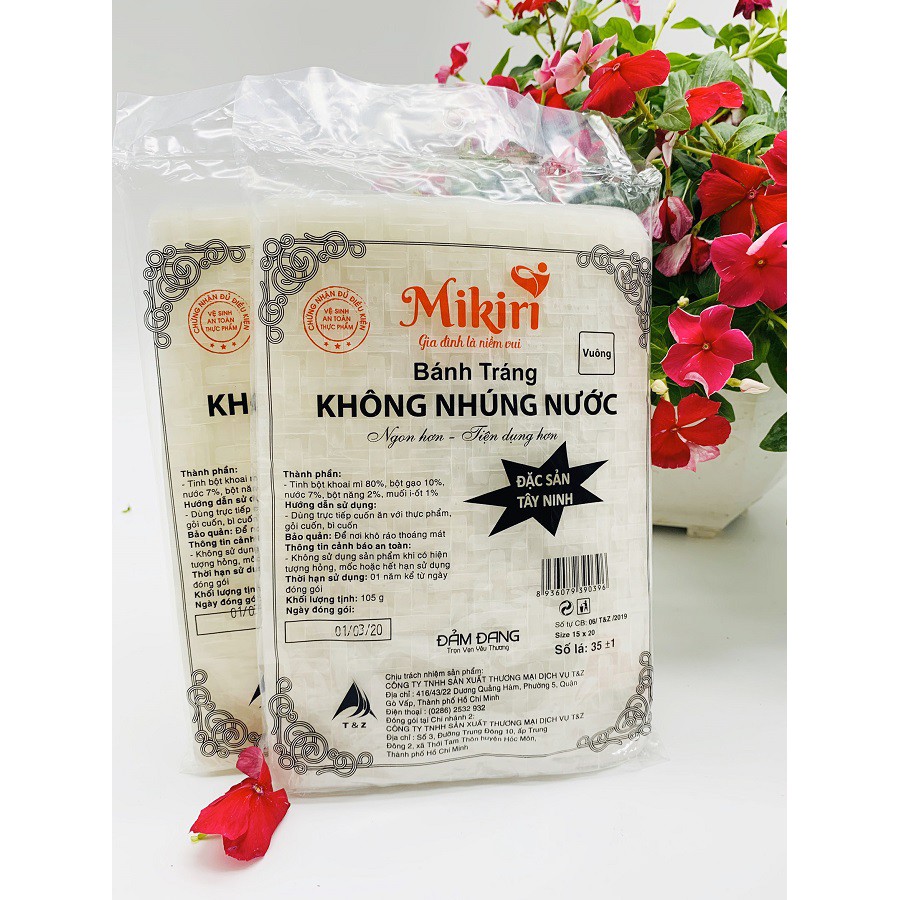 Bánh Tráng Vuông Lớn Mikiri 35 Lá - Siêu Mỏng Không Nhúng Nước - Gỏi Cuốn, Bánh  Tráng Trộn Siêu Ngon - Đồ hộp | Bachhoa.Extra.vn