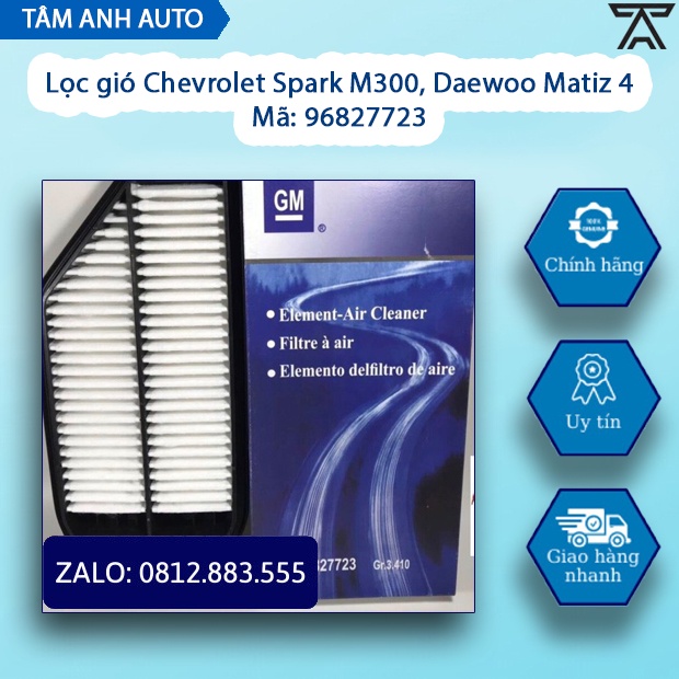 Lọc gió động cơ Chevrolet Spark M300, Daewoo Matiz 4 (Mã: 96827723)