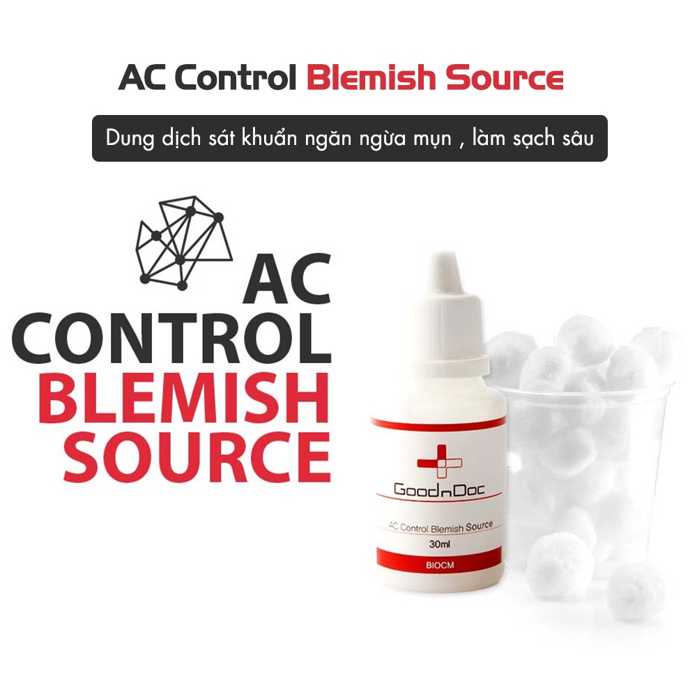 Tinh Chất Ức Chế Mụn GoodnDoc AC Control Blemish Source Cho Da Sau Nặn Mụn (30ml)