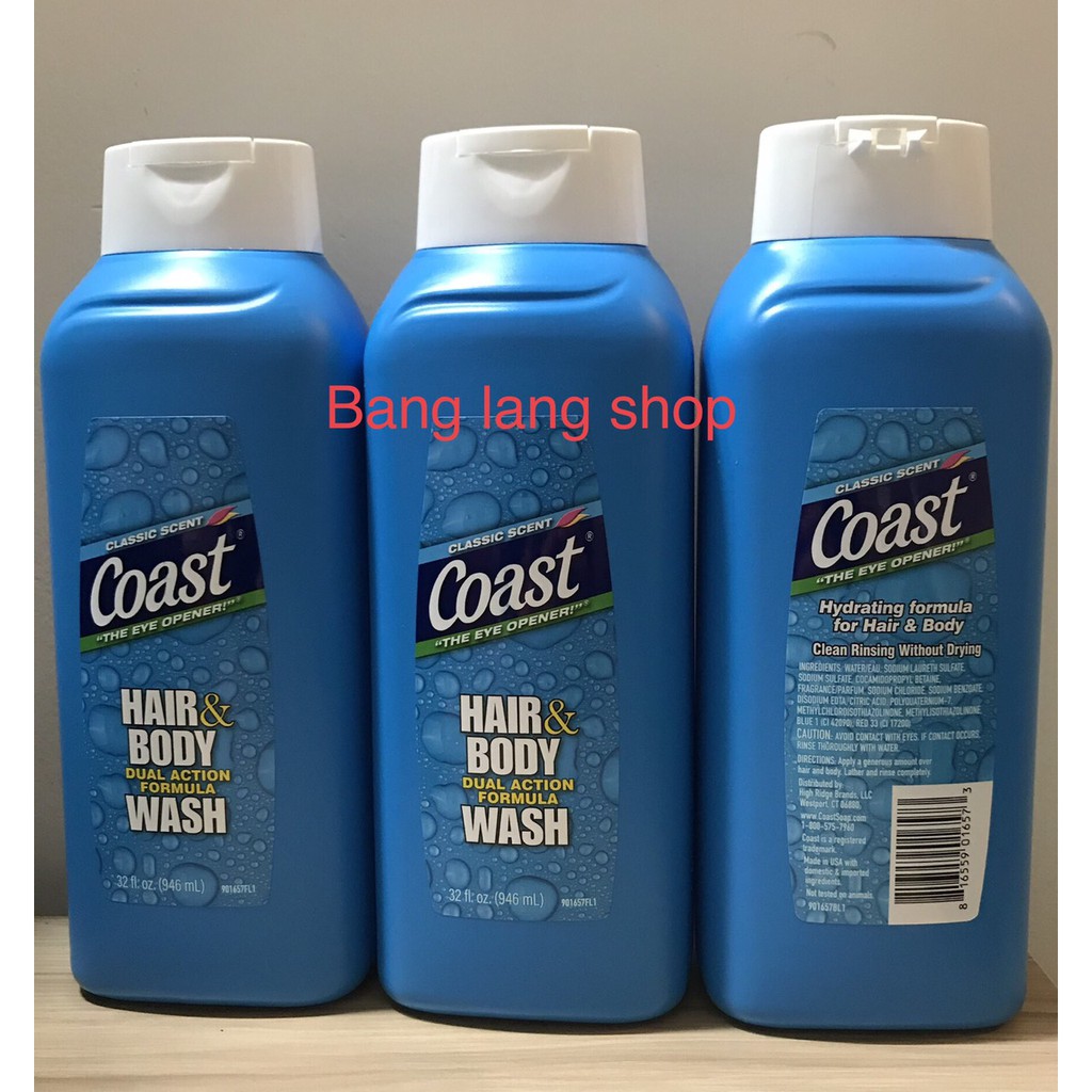 Sữa tắm gội cho nam Coast Hair and Body Wash (946ml)💦
