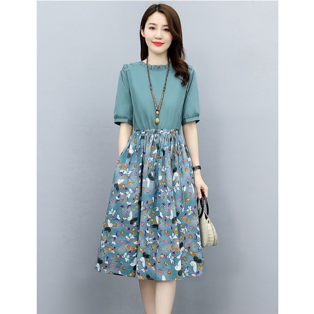 Đầm chữ A trẻ trung họa tiết hoa thời trang hè mới nhất Hàn quốc 2021 KOREA STyle {SWAG} fashionshop Siêu deal