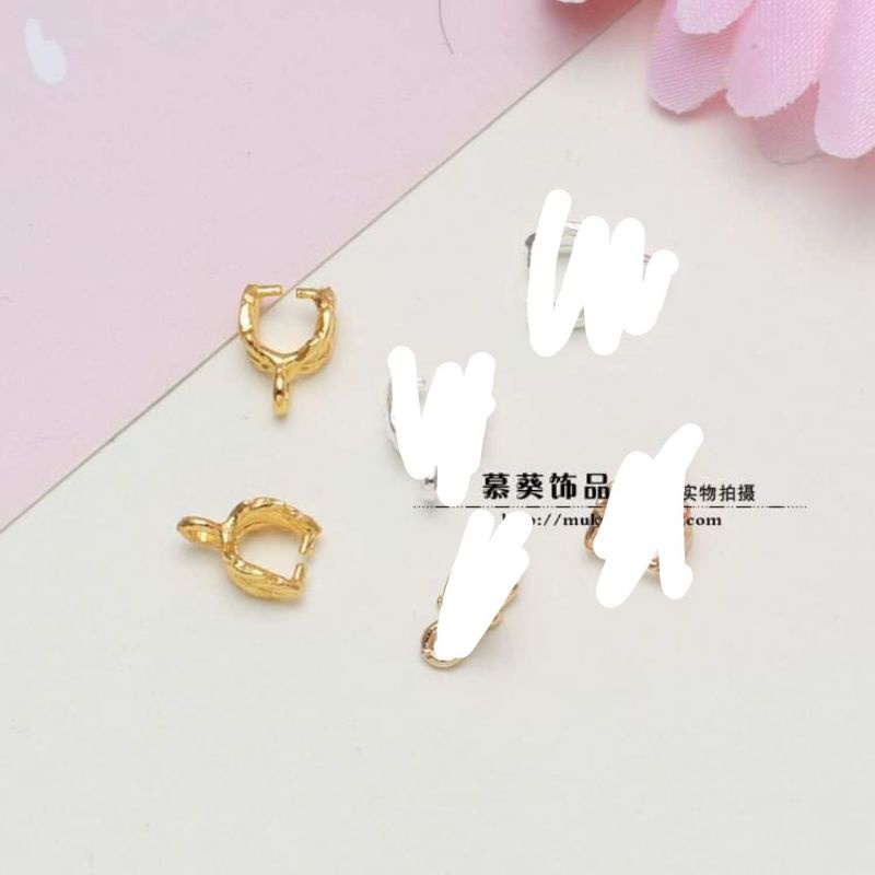 (10 cái) Kẹp gắn hạt size 7*10mm, Nguyên liệu làm trang sức cổ trang, nguyên liệu diy