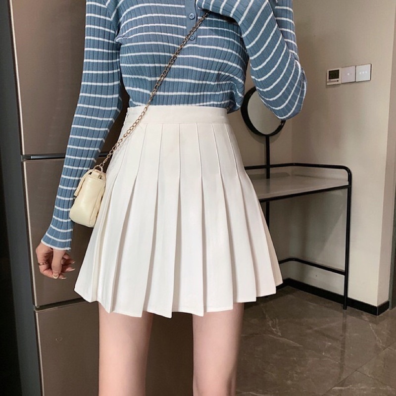 Chân Váy Xếp Ly Tennis Chất Vải Tuyết Mưa Dày Dặn Có Lót Quần Form Chuẩn